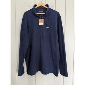 NWT Men's PATAGONIA Micro D 1/4-Zip Fleece Pullover #26176 New Navy Blue XL READ